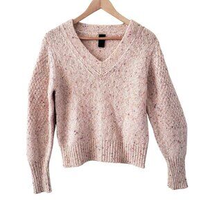 Magaschoni Pale Pink Confetti Speckle Chunky Wool Alpaca Blend Sweater Sz MED
